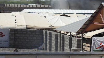 Smoke rises from the site of a Houthi missile strike near the Doctors Without Borders hospital in the Red Sea port city of Mokha on November 7, 2019. Reuters