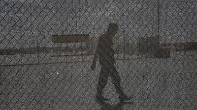 A Hamas police officer patrols during a protest against the closure of the Rafah crossing between Egypt and Rafah town, in the southern Gaza strip. Mohammed Saber / EPA