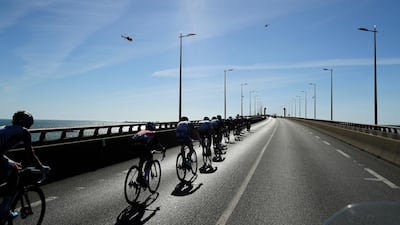 The peloton during Stage 10. EPA