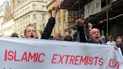 Protesters from the English Defence League take part in a demonstration in Birmingham. A reader praises a recent public awareness campaign to counter right wing Islamophobia in the UK.