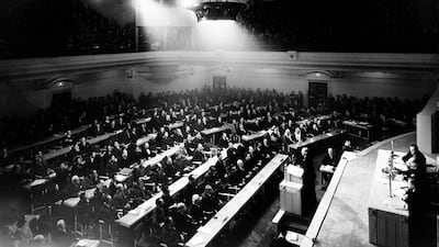 The first session of the UN General Assembly opened on January 10, 1946 at Central Hall in London. Photo: UN Photo