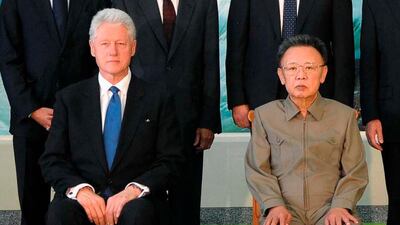 In this August 4, 2009 file photo former U.S. president Bill Clinton and Kim Jong-il pose for a picture in Pyongyang. REUTERS/KCNA/Files