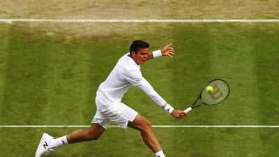 Milos Raonic's big serving has helped guide the Canadian to the last four.