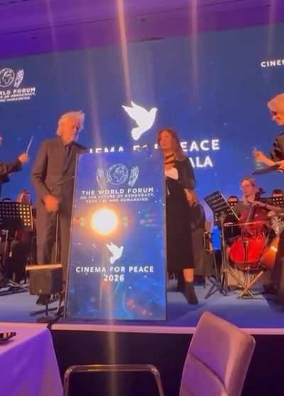 Kaouther Ben Hania declined the Most Valuable Film prize at the Cinema for Peace gala in Berlin, Germany on Monday. Instagram / thevoiceofhindrajabfilm