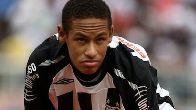 Brazilian forward Neymar, of Santos, pictured as a 17-year-old in March 2009 around the time of his senior debut. AFP