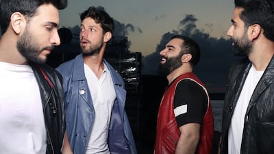 Members of the band Adonis: Anthony Khoury, Joey Abu Jawdeh, Gio Fikany and Nicola Hakim. Courtesy Adonis