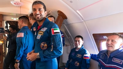 Emirates, in collaboration with the Mohammed bin Rashid Space Centre, organised a special flight to celebrate the UAE’s journey into space and the return of Sultan Al Neyadi. All photos: Antonie Robertson / The National