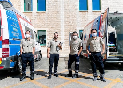 Heathcare workers at Sheikh Khalifa Medical City, Abu Dhabi. Reem Mohammed / The National