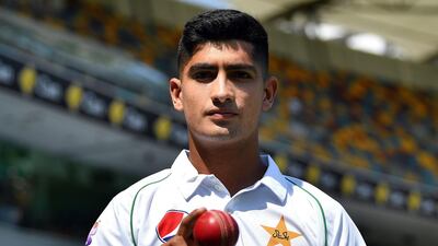 Pakistan's 16-year-old pace bowler Naseem Shah pictured ahead of the first Test against Australia at the Gabba. AFP