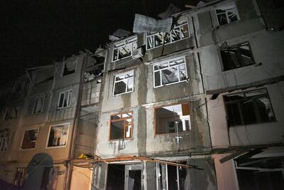 Residential areas that were damaged by recent shelling during a military conflict in self-proclaimed Republic of Nagorno-Karabakh. ArmGov PAN Photo via AP