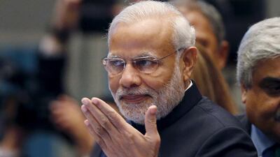 India's prime minister Narendra Modi gestures during the 10th East Asia Summit at the 27th Association of Southeast Asian Nations summit in Kuala Lumpur, Malaysia. Olivia Harris / Reuters