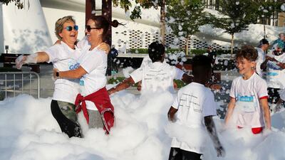 A jovial atmosphere at the Bubble Run