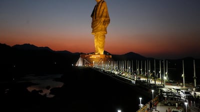 The Statue of Unity in Gujarat is the world's tallest, standing at 182 metres. AP