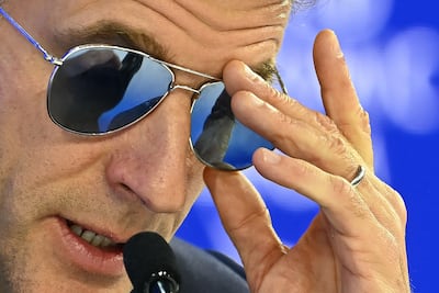 The mystery of Macron's sunglasses has been solved. AFP