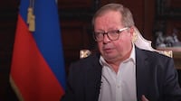 Andrey Kelin speaks to The National at Russia's embassy in London. The National