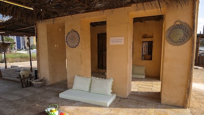 A textile-dyeing hut at Al Hosn Festival