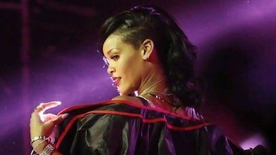 Rihanna performs in Mexico City last week. For her 777 tour, she is doing seven gigs in seven different countries in seven nights. Bernardo Montoya / Reuters