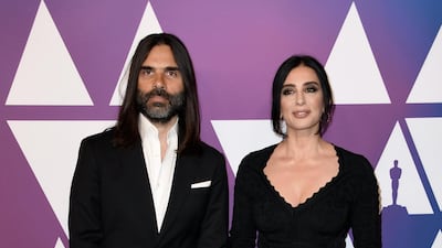 Nadine Labaki arrives with her husband, Khaled Mouzanar, arrives for the 91st Oscars Nominees Luncheon at the Beverly Hilton hotel. Director, Labaki, is nominated for Best Foreign Language Film for 'Capernaum'. AFP