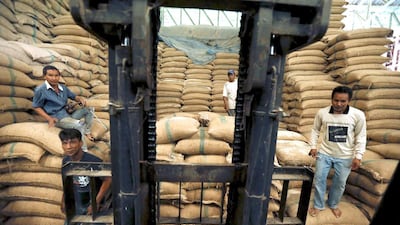 Workers stockpile rice in a mill at Udon Thani. Thailand was surpassed by India as the top rice exporter in 2014. Jorge Silva / Reuters