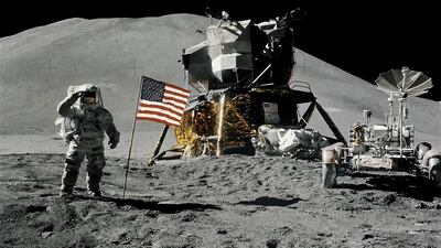 Astronaut James Irwin during Apollo 15 lunar mission. Trump wants to boost space sector. Reuters
