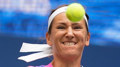 Victoria Azarenka returns a shot to Naomi Osaka during the US Open final. PA