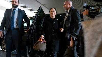 Meng Wanzhou, chief financial officer of Huawei, stepping out of her car outside a Vancouver court on Monday. EPA