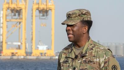 LTC Chris Jenkins at Jebel Ali Port, Dubai. Leslie Pableo for The National