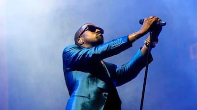 Kanye West performs live at Yas Island.