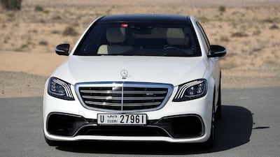 The 2018 Mercedes-AMG S 63 4Matic+ at Bab Al Shams Desert Resort & Spa in Dubai. Chris Whiteoak / The National
