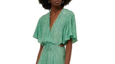 Printed dress, Dh1,760, Maje, Bloomingdales. Photo: Bloomingdales