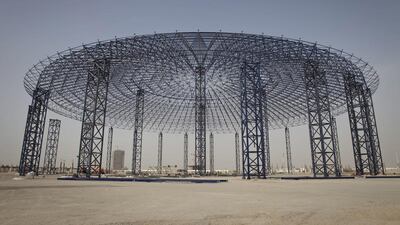 The constructed frame for City of Arabia located near Global Village. Razan Alzayani / The National