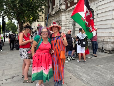 Bernice Benton and Heather Hunchley Copeman came to court on Thursday after seeing their names on the court list, despite the hearing being adjourned. Lemma Shehadi / The National