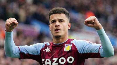 Aston Villa's Philippe Coutinho celebrates scoring. PA