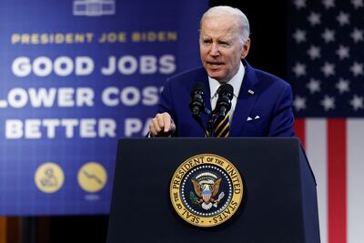 President Joe Biden delivers remarks on the economy at a union headquarters in Lanham, Maryland, on Wednesday. Reuters