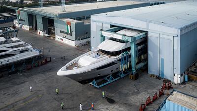 'Majesty 175' was unveiled at the Gulf Craft shipyard in Umm Al Qwain. Courtesy Gulf Craft