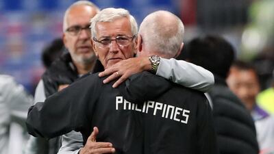 China manager Marcello Lippi and his Philippines counterpart Sven-Goran Eriksson have had a rivalry for more than 25 years. Suhaib Salem / Reuters