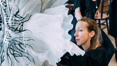 For autumn / winter 2020 haute couture, Iris van Herpen created a solitary dress. Courtesy Iris van Herpen