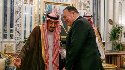 US Secretary of State Mike Pompeo meets with King Salman in Jeddah. Reuters