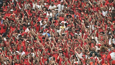 Moroccan fans during the match in Houston. AFP