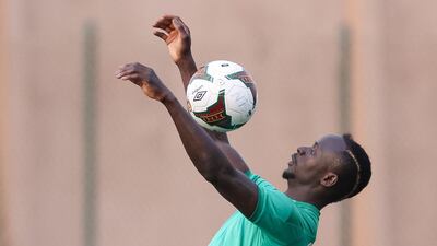 Senegal's forward Sadio Mane chests the ball. AFP
