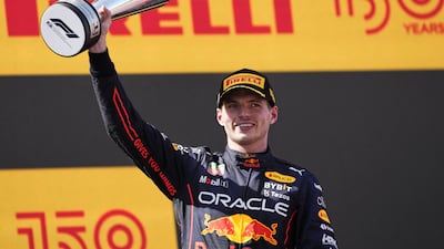Max Verstappen of Red Bull celebrates after winning the Spanish Grand Prix in, Barcelona. EPA