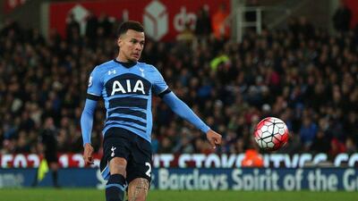 Tottenham Hotspur midfielder Dele Alli shoots to score. Nigel Roddis / EPA