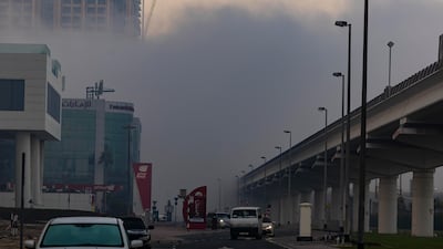 Fog blanketed the Dubai skyline on Saturday morning