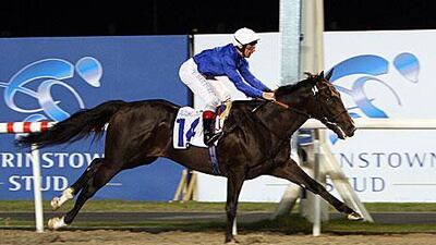 Frankie Dettori rides Mendip, the Godolphin horse, to victory at Meydan in March last year.