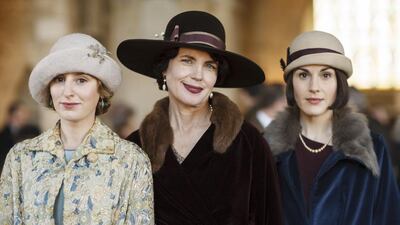 From left, Laura Carmichael as Lady Edith Crawley, Elizabeth McGovern as Cora, Countess of Grantham, and Michelle Dockery as Lady Mary Crawley. Nick Briggs / Carnival Film & Television