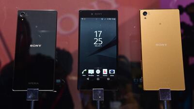 Sony unveiled three variants of its flagship Z5 phone at IFA 2015. John MacDougall / AFP