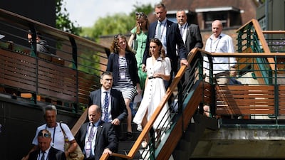 Kate Middleton, Duchess of Cambridge, arrives at Wimbledon on Tuesday. Reuters