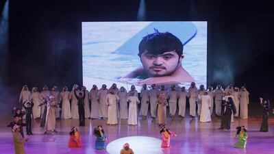 Performers and special-needs children on stage during the 20 year celebrations for the Rashid Paediatric Therapy Centre. Currently, about 300 pupils, aged between 5 and 18, attend the school. Antonie Robertson / The National