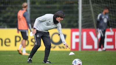 Germany manager Joachim Low during a training session at ADM-Sportpark ahead of Germany's Uefa Nations League group stage match against Spain. Getty Images