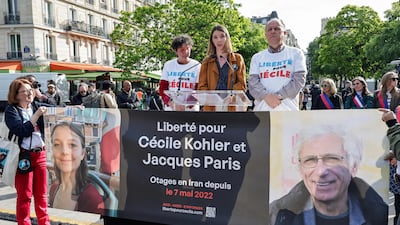 A rally in support of Cecile Kohler and Jacques Paris last year. AFP